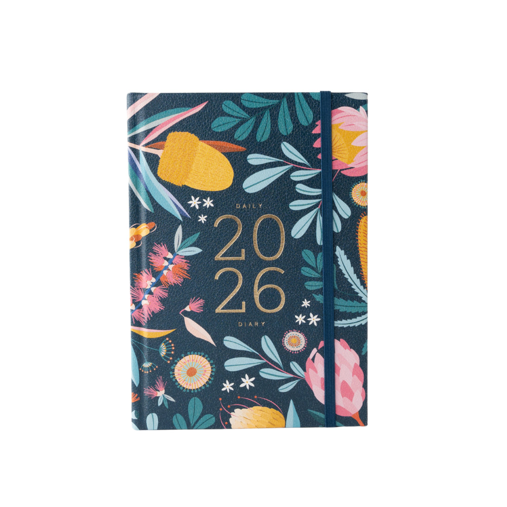 2026 A5 Daily Diary - Indigo Flora